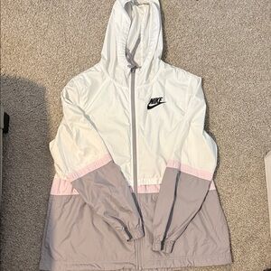 Nike White and Pink Utility Jacket